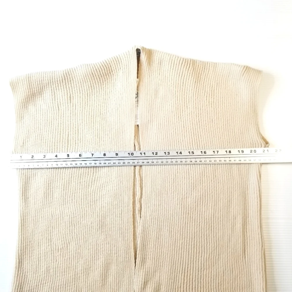 New Save the Ocean Beige Ribbed Kimono Boxy Stretch Open Front Cardigan one size
